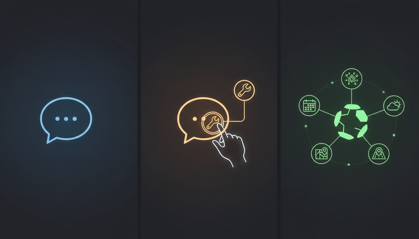 LLM, Function Calling, Agent гурвын харьцуулалт