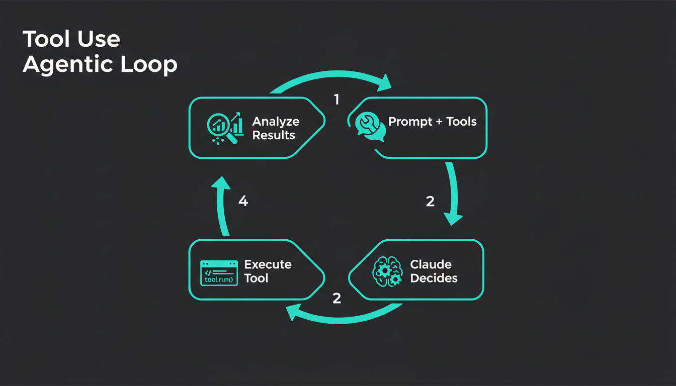 Agentic loop-ийн 4 алхмыг харуулсан тойрог диаграм